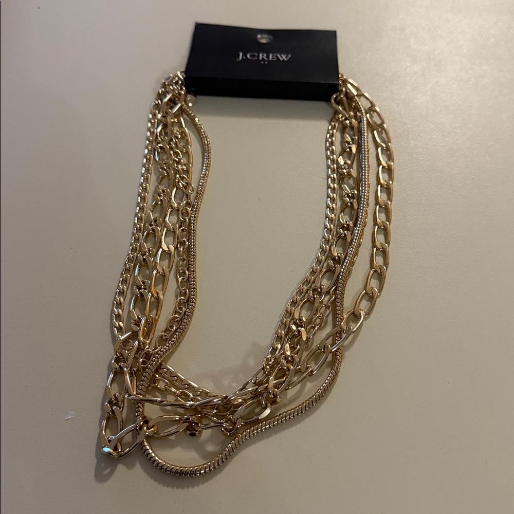 J. Crew Mixed Chain Four-Layer Necklace - Picture 5 of 6